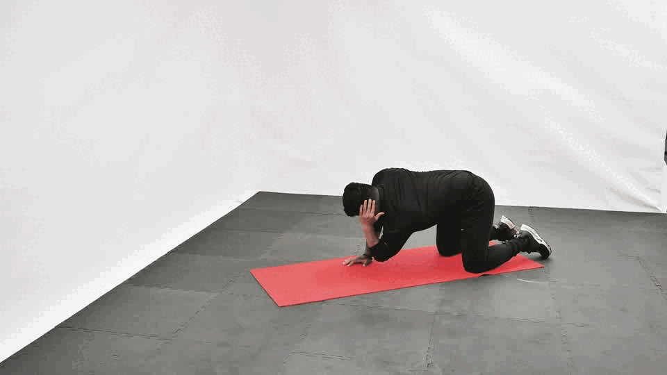 Kneeling thoracic rotation demonstration