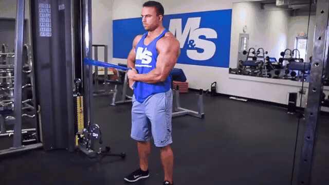 Band external rotation demonstration