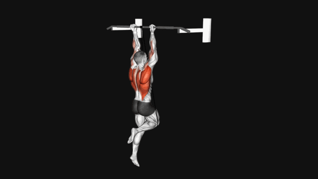 Knee-band-assisted chin-up demonstration