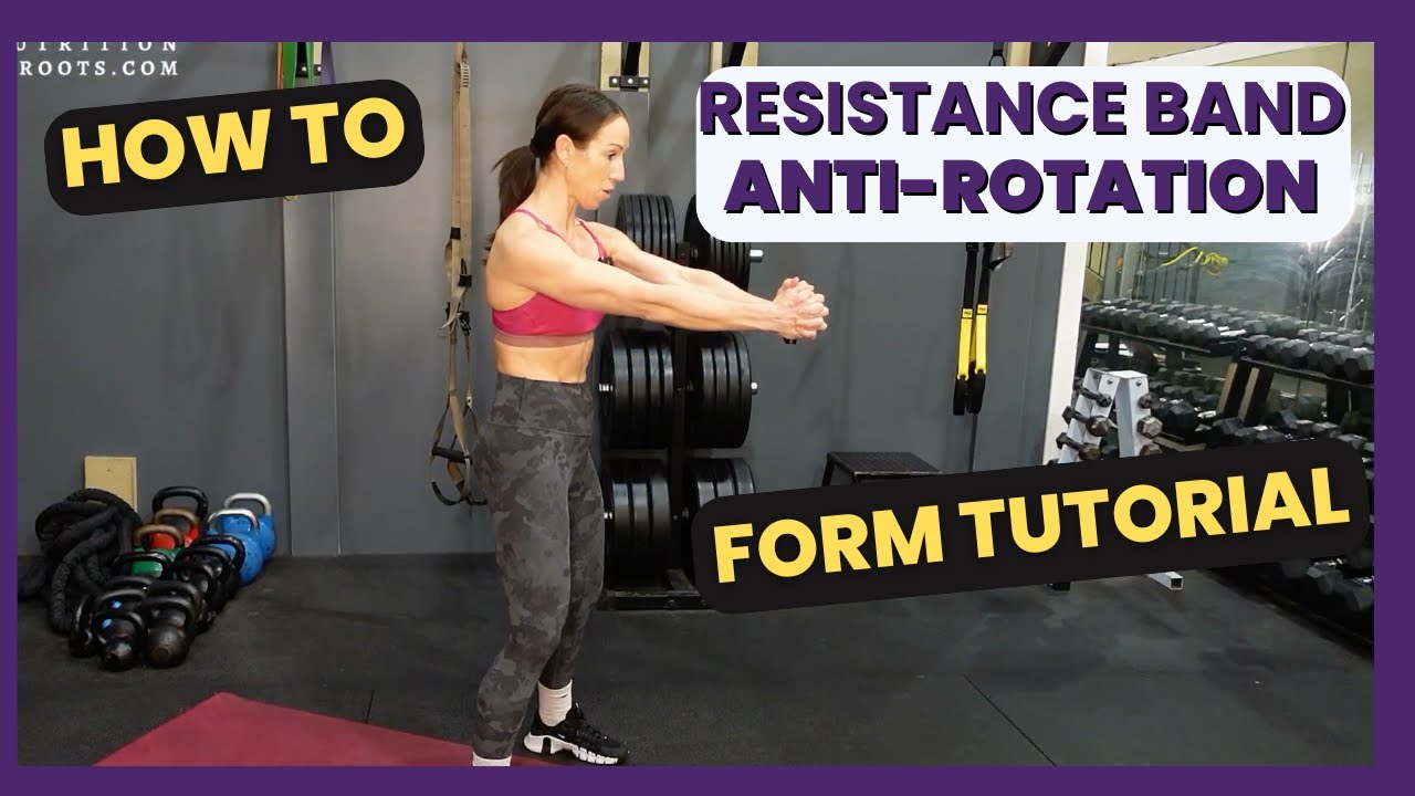 Standing band Pallof press demonstration